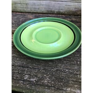 vintage Nasco stone ware Lime Glow stoneware Saucer plate dinnerware green Japan